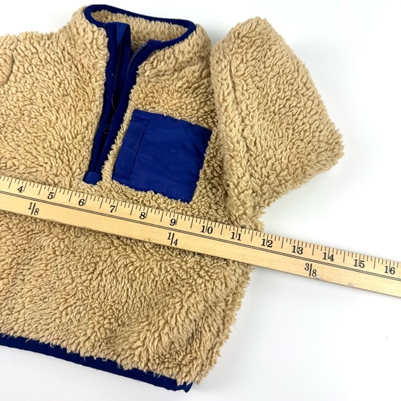 Janie & Jack Baby Sz 6-12 Months Cozy Tan 1/4 Zip Sherpa Pullover Fleece Jacket - Picture 6 of 8